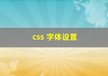 css 字体设置